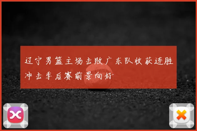 辽宁男篮主场击败广东队收获连胜冲击季后赛前景向好